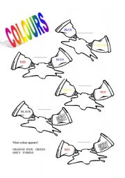 English Worksheet: Colours