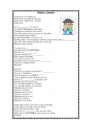 English Worksheet: Rihanna - Umbrella 