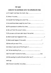 English Worksheet: IF CLAUSES