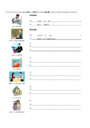 English worksheet: Questions with WHAT and WHO