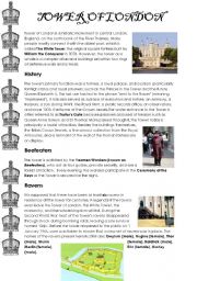 English Worksheet: The Tower of London