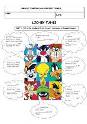 English Worksheet: cartoons