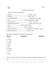 English worksheet: Comparatives and Superlatives