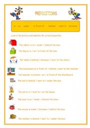 English Worksheet: PREPOSITIONS