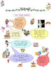 English Worksheet: My dear family 