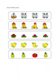 English Worksheet: find the different 2