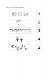 English Worksheet: Match the correct numbers and pictures 1