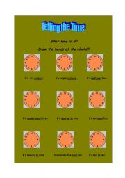 English Worksheet: Telling the Time