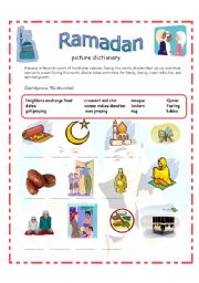 English Worksheet: Ramadan Picture Dictionary 13-09-08
