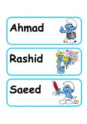 Back to School Collection Name Plates set (Smurfs) 13-09-08