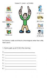 English Worksheet: Daily Activities