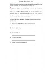 English worksheet: Capital Letters and Full Stops