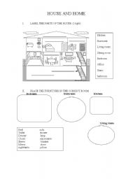 English Worksheet: HOUSE AND HOME