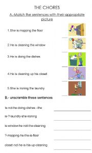 English Worksheet: The Chores