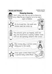 English Worksheet: sleeping beauty