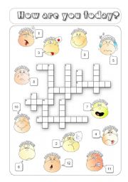 English Worksheet: How are you Crossword