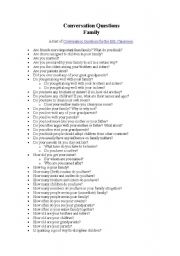 English Worksheet: converstaion questions