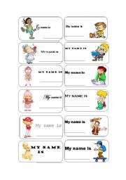 English Worksheet: Name tags