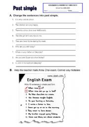 English Worksheet: past tense