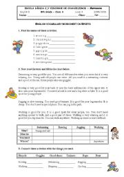 English Worksheet: sports