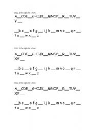 English worksheet: Fill in alphabet