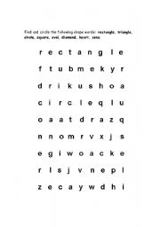 Shapes Wordsearch