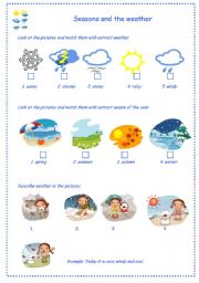 English Worksheet: seasons & weather