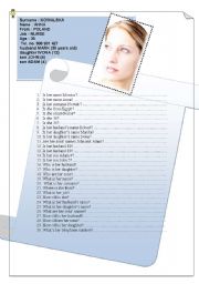 English Worksheet: Name, Surname, Job , Family ...