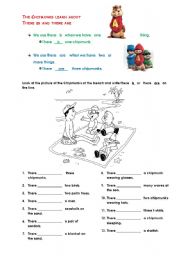 English Worksheet: The Chipmunks learn about there is and there are