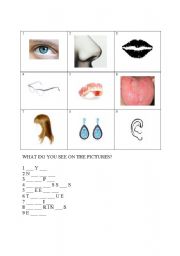 English worksheet: My face