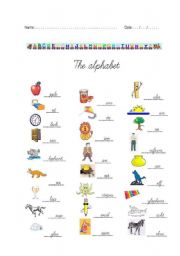 English Worksheet: The alphabet