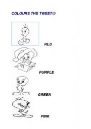 English worksheet: COLOURS