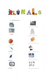 English worksheet: PLURALS