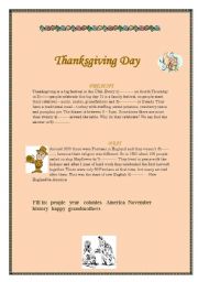 English Worksheet: Thanksgiving Day