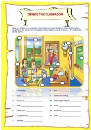 English Worksheet: Inside the classroom 