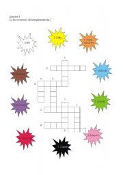 English Worksheet: crossword colours