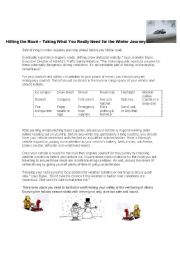 English Worksheet: Winter Driving Safety