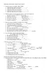 English Worksheet: PERSONAL PRONOUNS