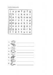 English worksheet: find the mising words