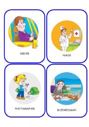 English Worksheet: JOBS FLASHCARDS 3