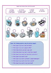 English Worksheet: Kitchen items (14.09.08)