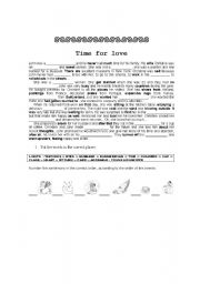 English worksheet: Time for love