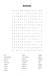 English worksheet: Animals crossword puzzle