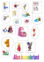 English Worksheet: alice in wonderland