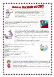 English Worksheet: Jokes about children