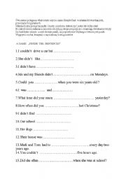 English worksheet: Finish the sentences