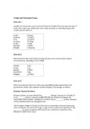 English Worksheet: count and non count nouns