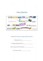 English worksheet: Adjectives