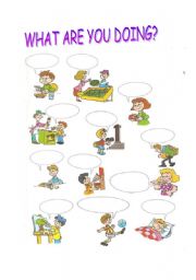 English Worksheet: what are you doing?