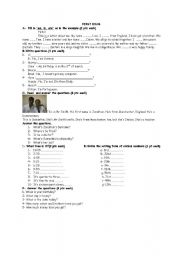 English worksheet: 1st Exam for Elementary Class